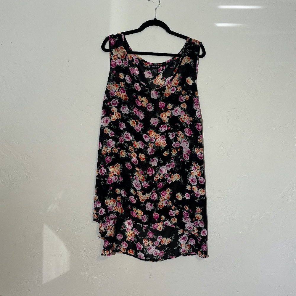 Torrid Hi-Low sheer sleeveless blouse